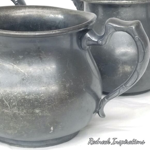 SILVER CO. CREAMER & SUGAR CUP PATTERN #605 - 3 PIECE VINTAGE NEW AMSTERDAM - Picture 9 of 12